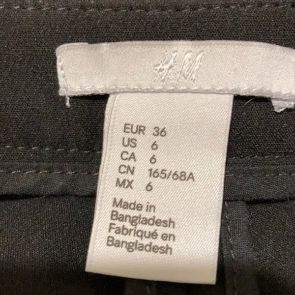H&m Black Fitted Dress Pants with faux leather Trim & ankle zippers Size…​​​​ - Picture 10 of 12